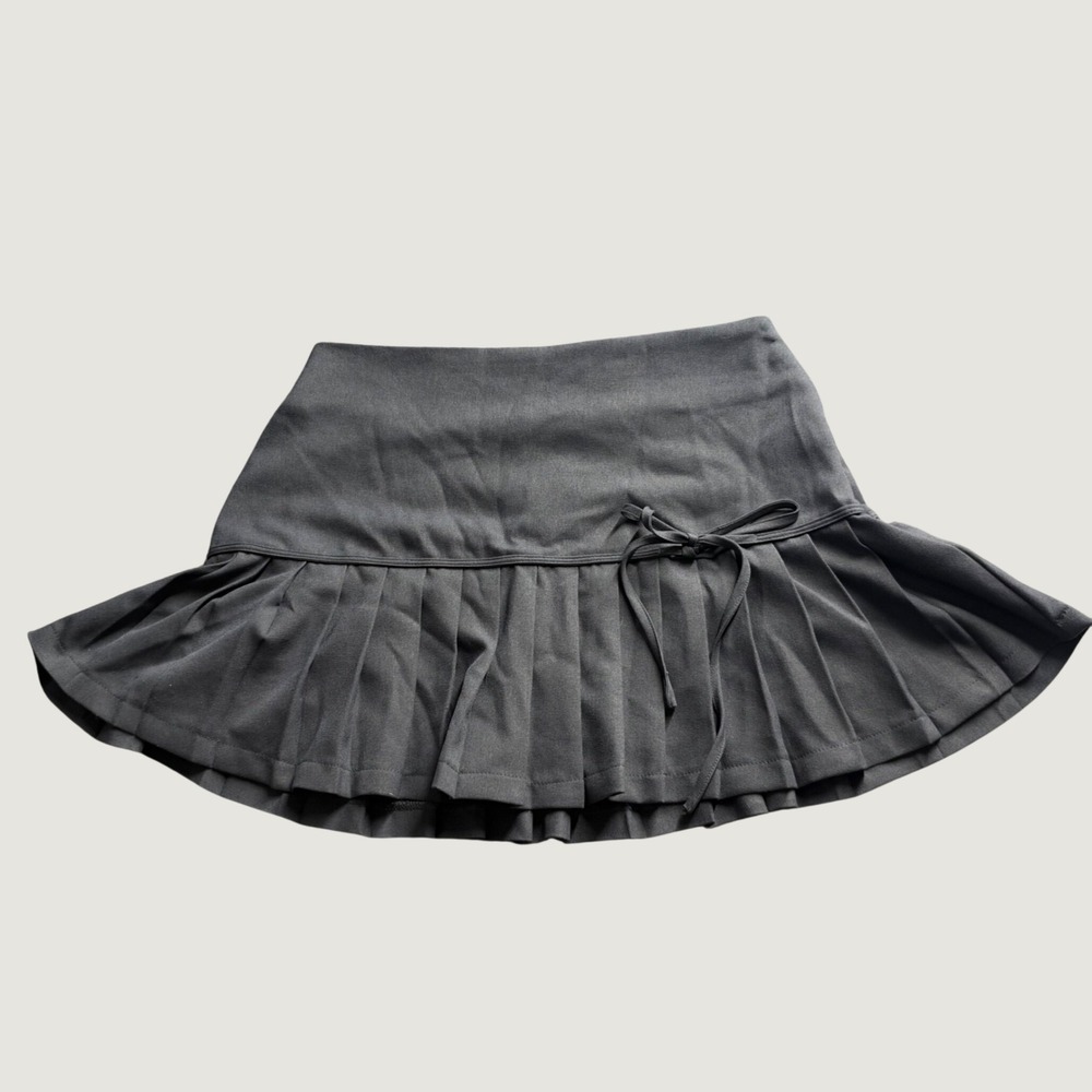 Hunter & Brown Pleated Skort Size M School Girl Style Mini Skirt Dark Gray